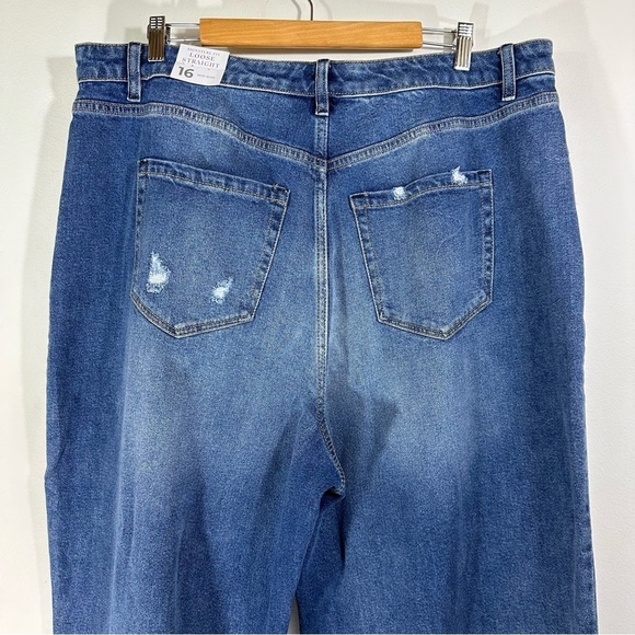 NWT Lane Bryant Signature Fit Loose Straight Mid Rise Medium Wash Jeans - Picture 7 of 8